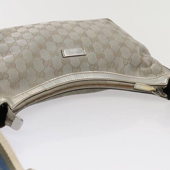 GUCCI GG Canvas Sherry Line Shoulder Bag Silver Gray 181092 Auth 80134 - Picture 6 of 16